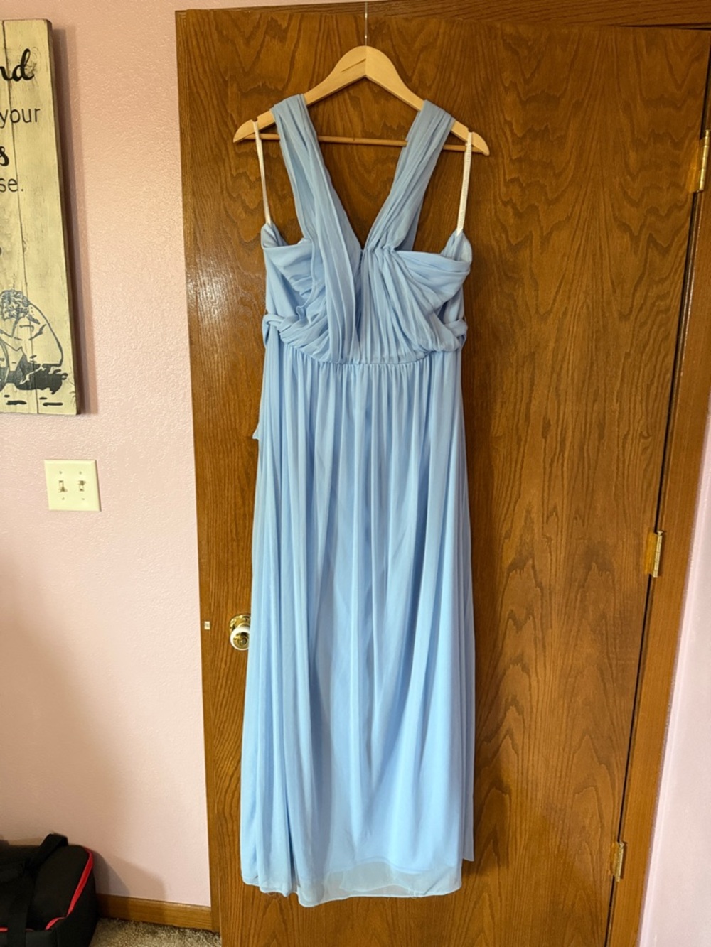 Light Blue Women's Maxi Dress - Elegant Grecian Style